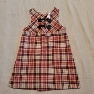 Janie and Jack girls size 18-24 months flannel plaid dress, VGUC